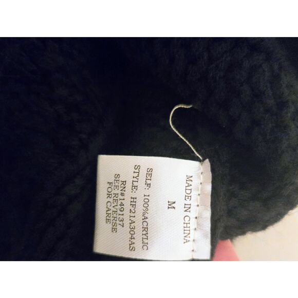 Altar’d State Cropped Black Boho Sweater M Oversized - Picture 10 of 16